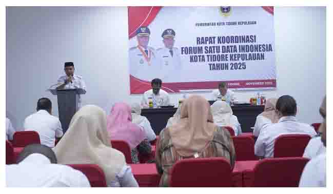Wali Kota Tidore Kepulauan yang diwakili Staf Ahli Walikota Bidang Ekonomi Pembangunan dan Keuangan Abdul Hakim Adjam menyampaikan sambutan