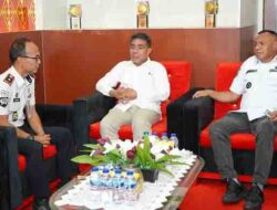 Wali Kota Tidore Kepulauan Muhammad Sinen dan Wakil Wali Kota Tidore Kepulauan Ahmad Laiman, menerima Kunjungan dari kepala Rutan Kelas IIB Soasio Baru di ruang kerja Walikota,