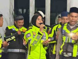 Kasat lantas polres Halteng dan anggota gendang sahur