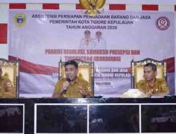 Wakil Wali Kota Tidore Kepulauan Ahmad Laiman menyampaikan sambutan sekaligue membuka dengan resmi Assistensi persiapan Barang dan Jasa Pemerintah Kota Tidore Kepulauan