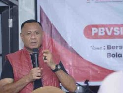 Wali Kota Tidore Kepulauan Muhammad Sinen selaku Ketua terpilih PBVSI Provinsi Maluku Utara masa bakti 2026-2030 menyampaikan sambutan pada Musprov PBVSI Maluku Utara