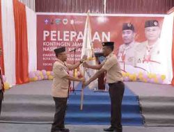 Pelepasan kontingen Jambore Nasional XII Tahun 2026 Kwartir Cabang Gerakan Pramuka Kota Tidore